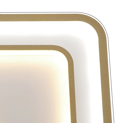 Люстра потолочная с пультом LED LAMPS 81313 Natali Kovaltseva белая золотая на 1 лампа, основание золотое белое в стиле хай-тек с пультом квадраты фото 4